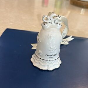 Pandora Ceramic 2017 Bell Ornament. 3.5” high and 2 1/4” wide at base.
